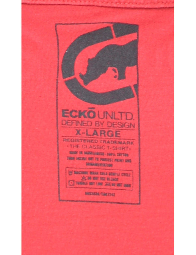 Red Ecko Printed T-shirt - XL