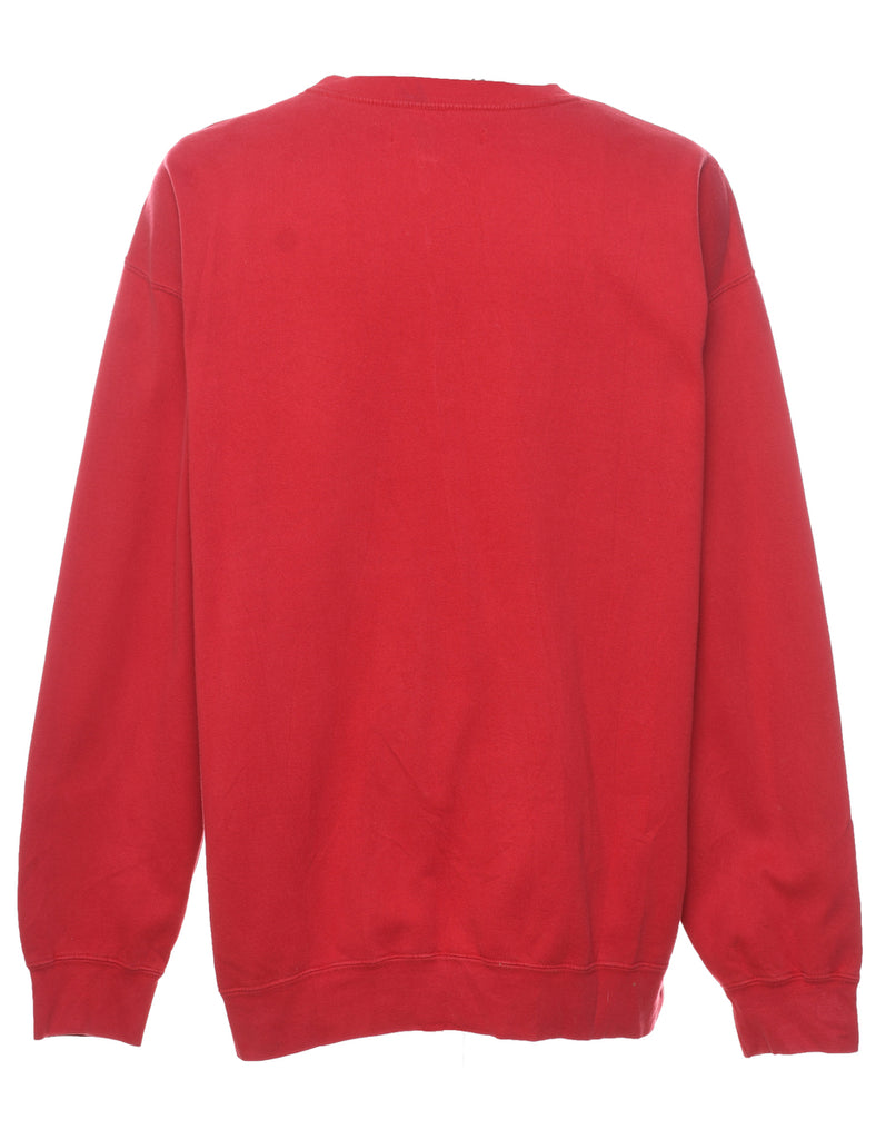 Red Embroidered Ivy Crew Sweatshirt - XL