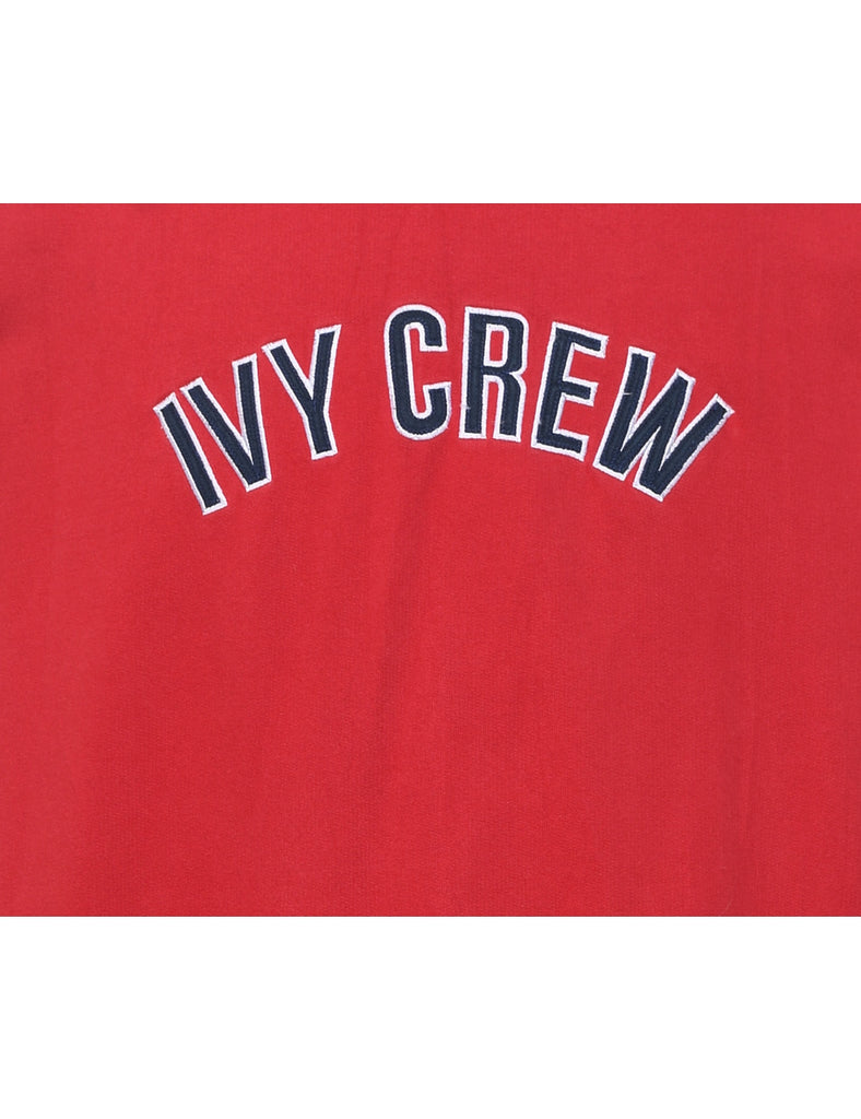 Red Embroidered Ivy Crew Sweatshirt - XL