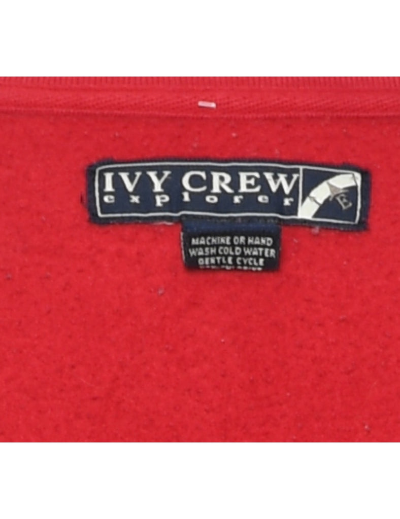 Red Embroidered Ivy Crew Sweatshirt - XL