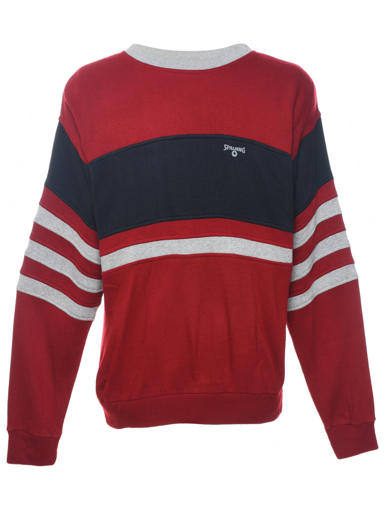 Red, Grey & Black Plain Sweatshirt - L