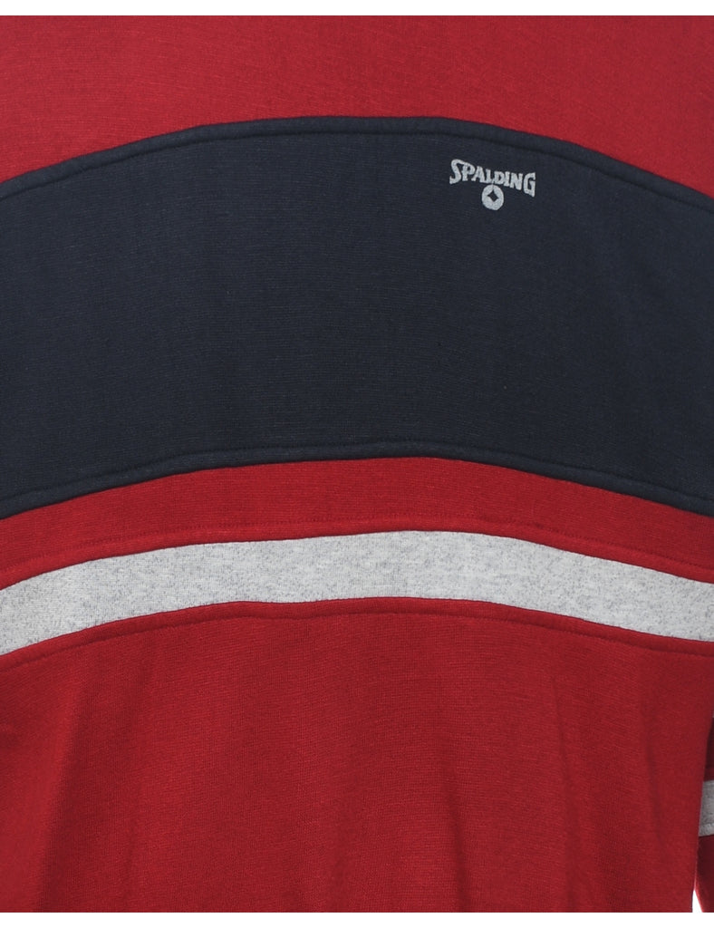 Red, Grey & Black Plain Sweatshirt - L