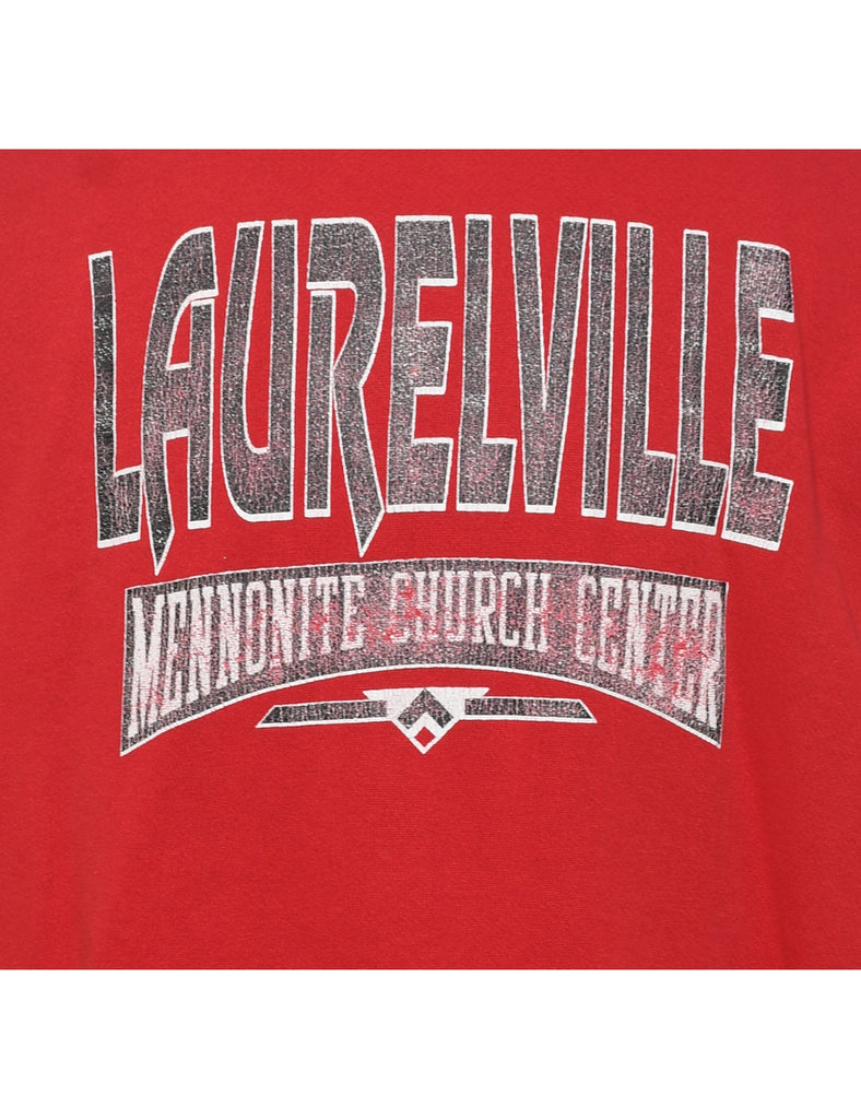 Red & Grey Printed Laurelville Sweatshirt - XL