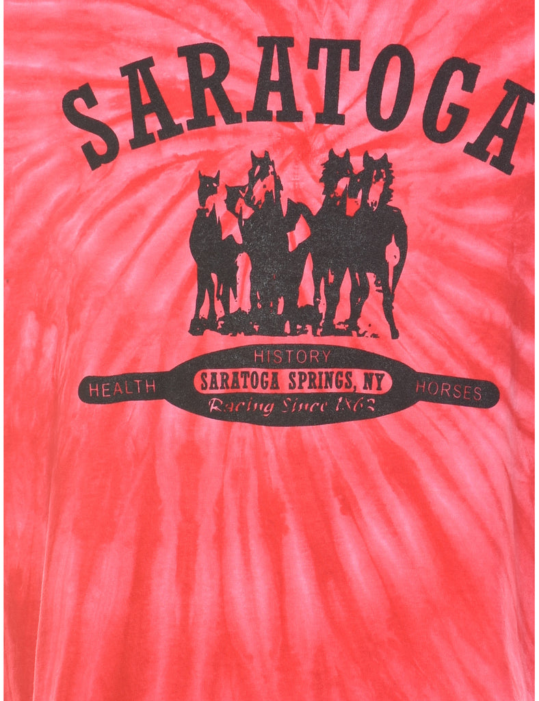 Red Hand Dyed Saratoga Tie Dye T-shirt - M
