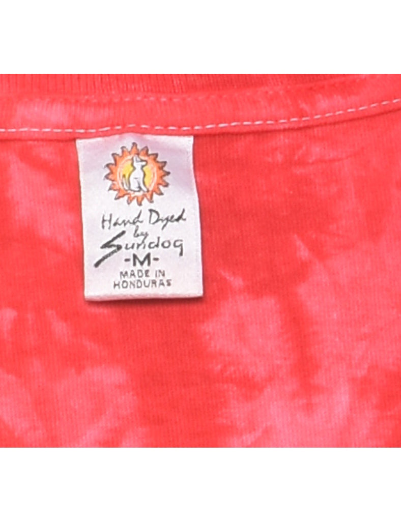 Red Hand Dyed Saratoga Tie Dye T-shirt - M