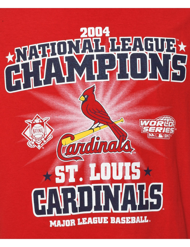 Red MLB Cardinals Design Sports T-shirt - XL