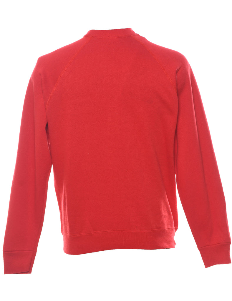 Red Plain Sweatshirt - M
