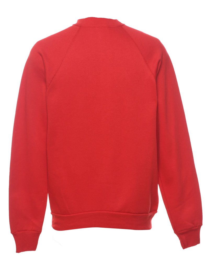 Red Plain Sweatshirt - S