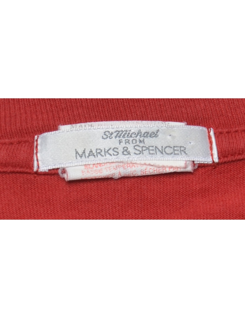 Red Plain T-shirt - M