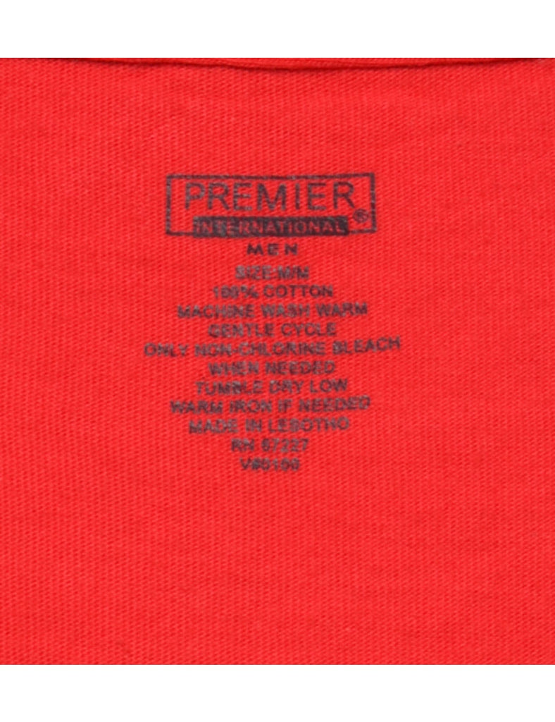 Red Plain T-shirt - M