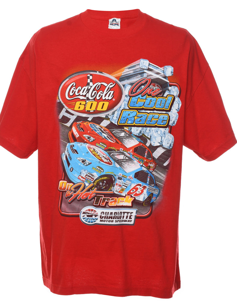 Red Printed 'Cool Race' T-Shirt - XXL