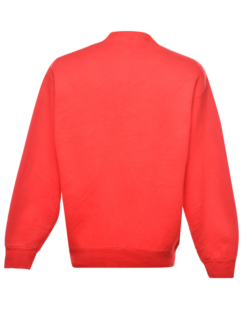 Red Printed Sweatshirt - L
