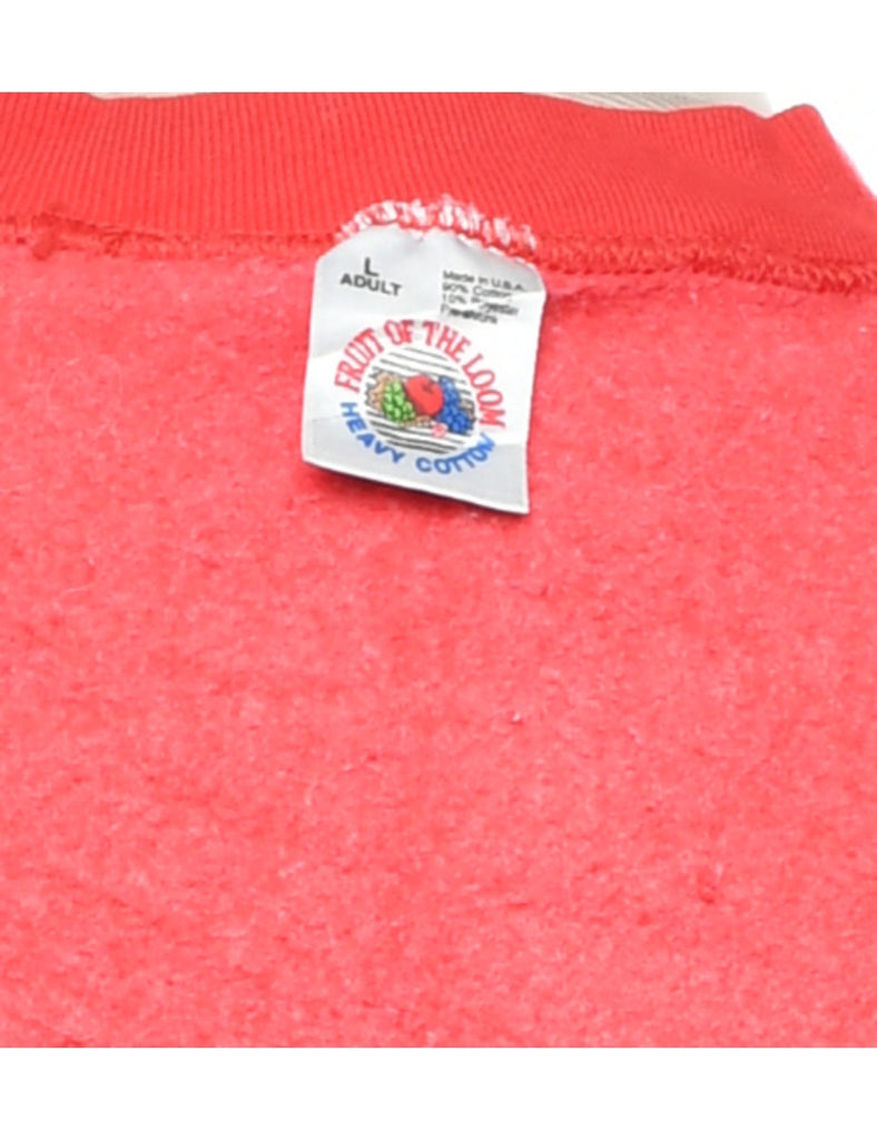 Red Printed Sweatshirt - L