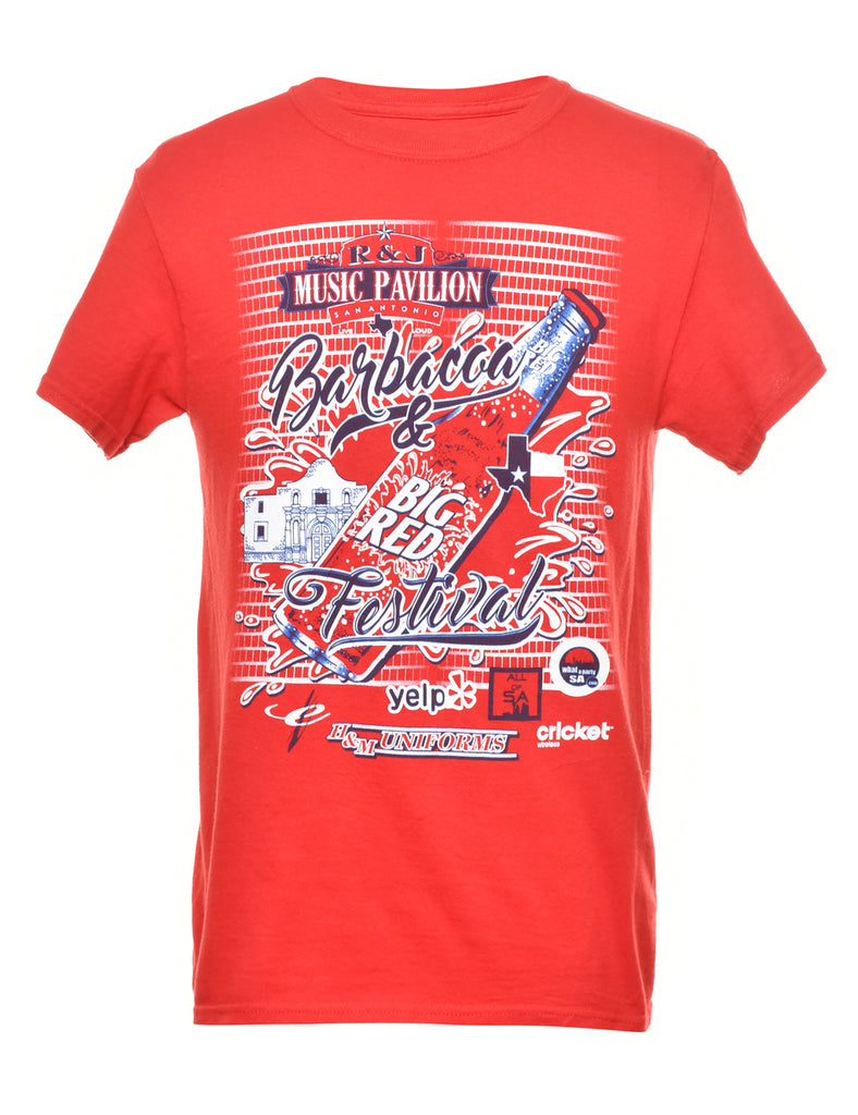 Red Printed T-shirt - S