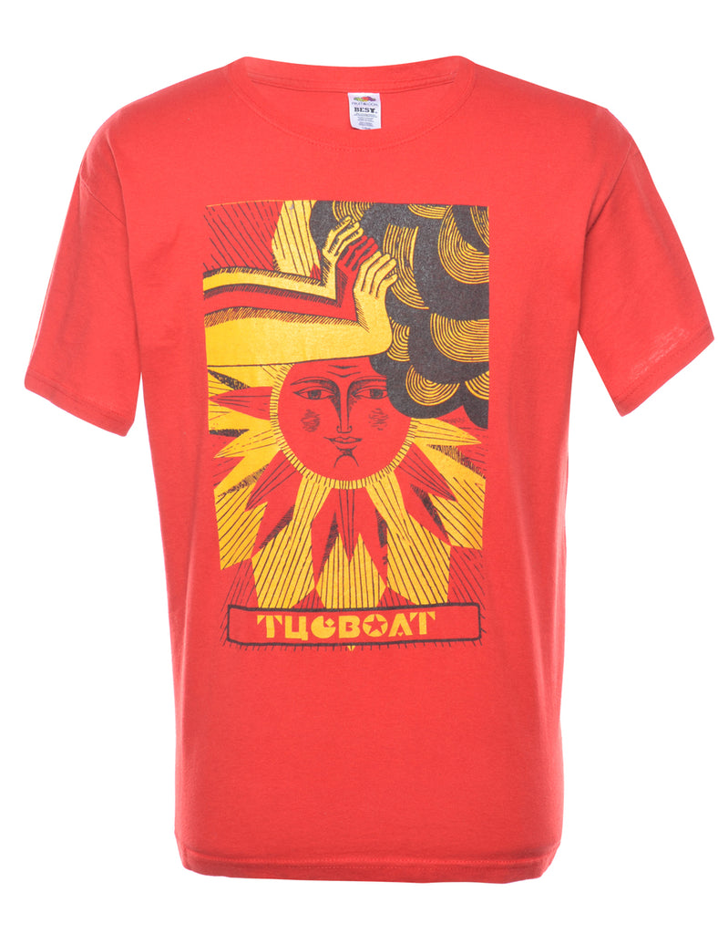 Red Printed T-shirt - L