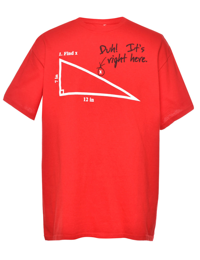 Red Printed T-shirt - L