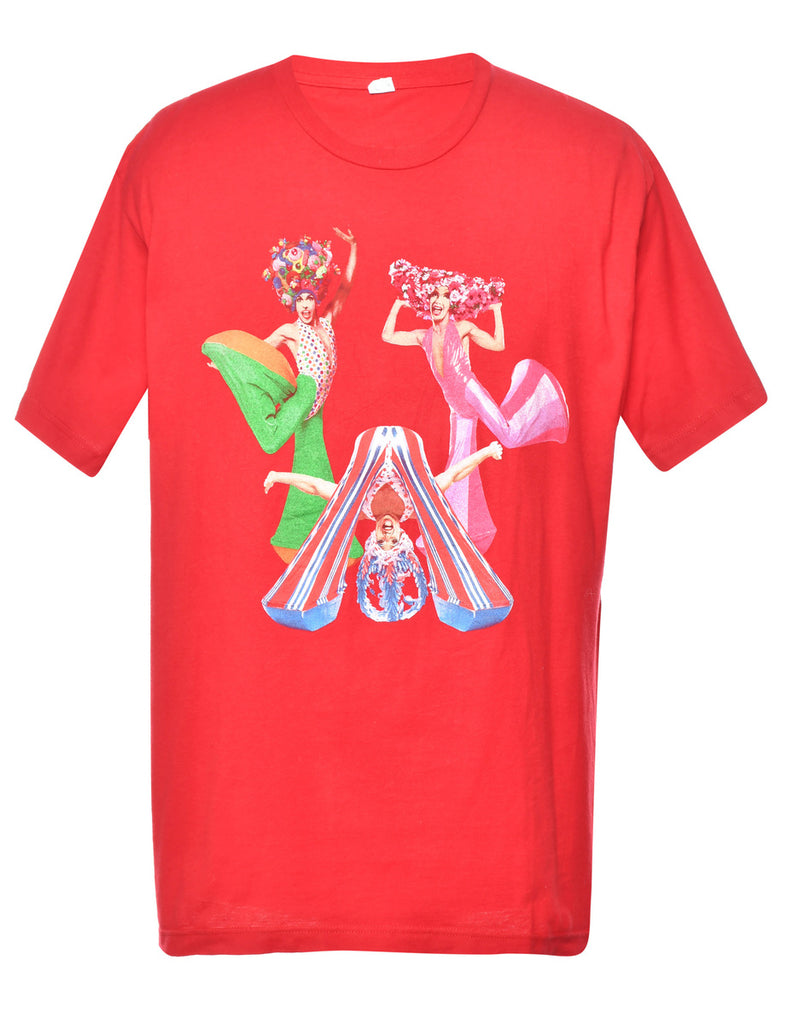 Red Printed T-shirt - L