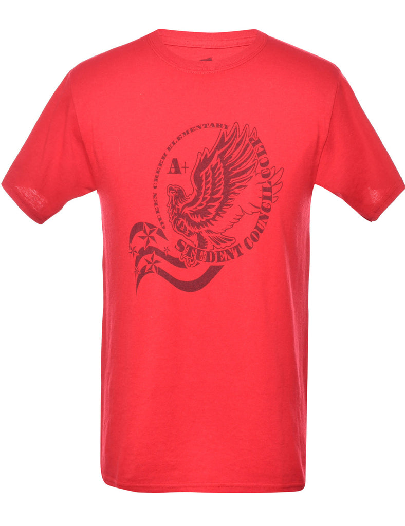 Red Printed T-shirt - S