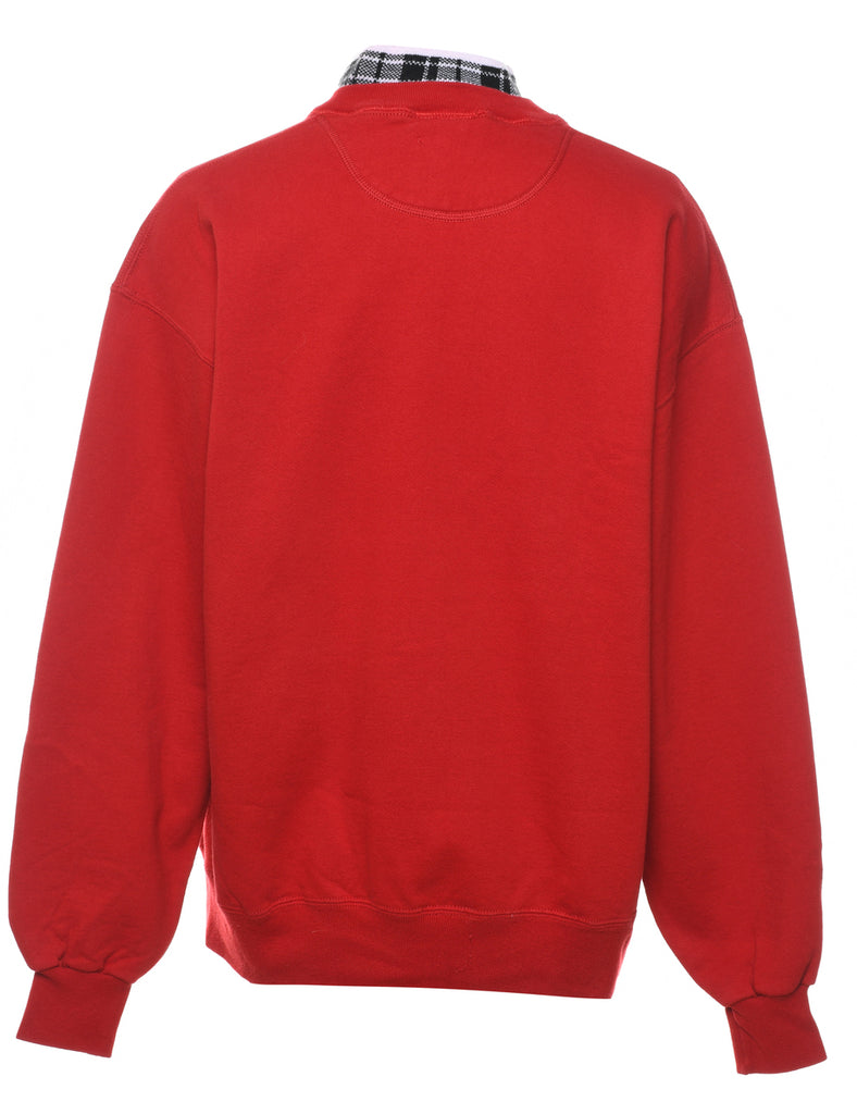 Red Soccer Mom Design Sweatshirt - L