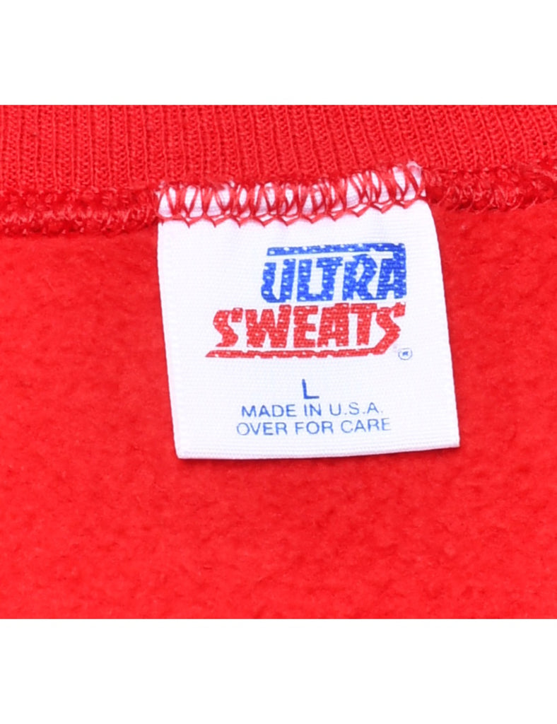 Red Super Most Greatest Wonderfulest Bestest Grandma Ever Printed Sweatshirt - L