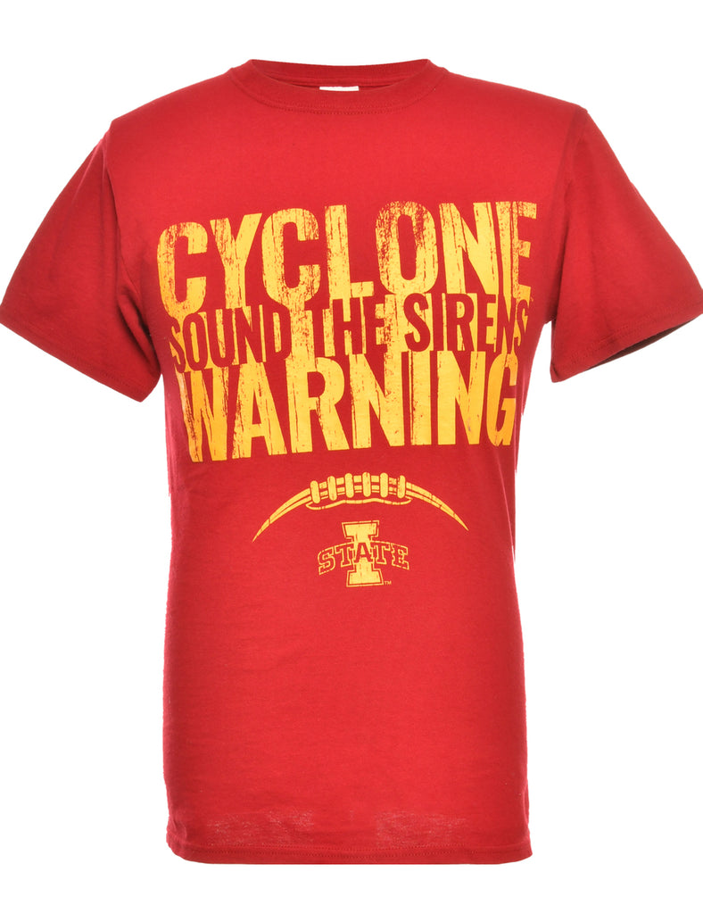Red  & Yellow Jerzees Printed T-shirt - S