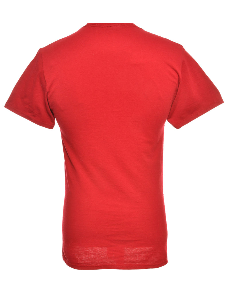 Red  & Yellow Jerzees Printed T-shirt - S