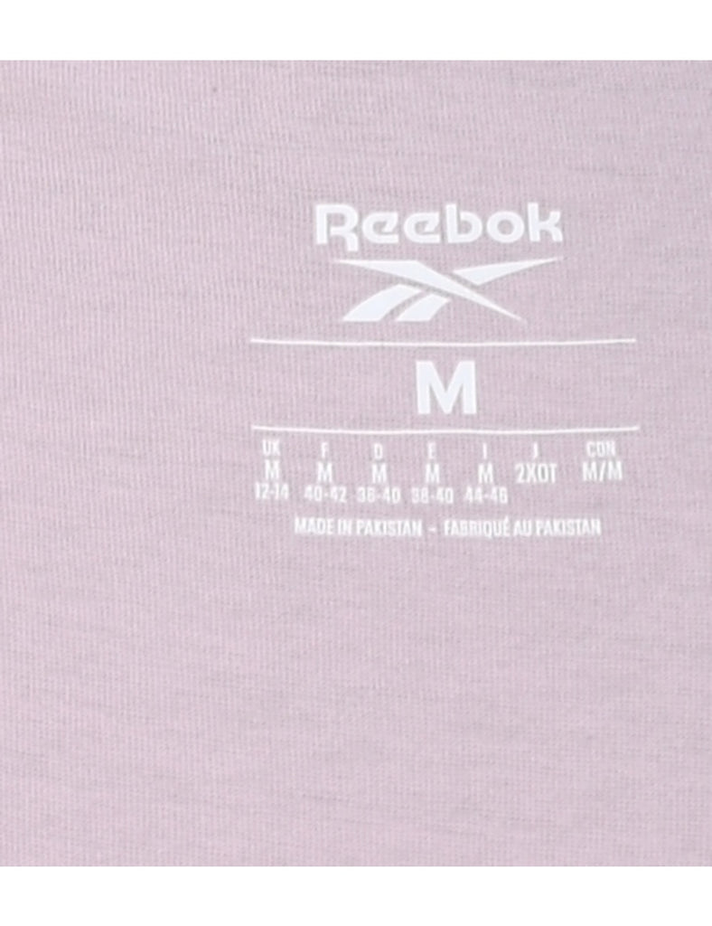 Reebok Light Pink & White Printed T-shirt - M