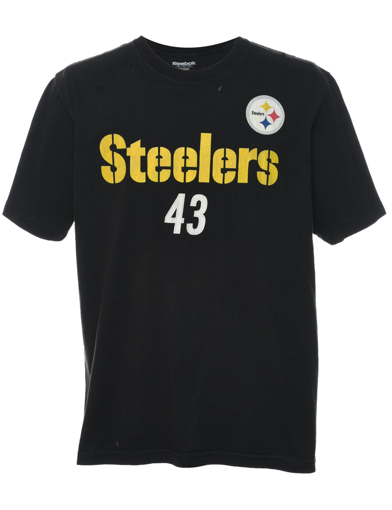 Reebok Steelers Black & Yellow Printed T-shirt - XL