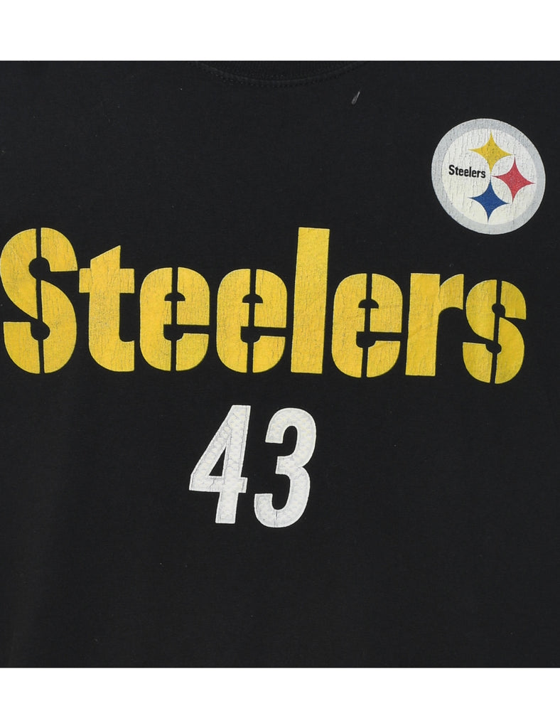 Reebok Steelers Black & Yellow Printed T-shirt - XL