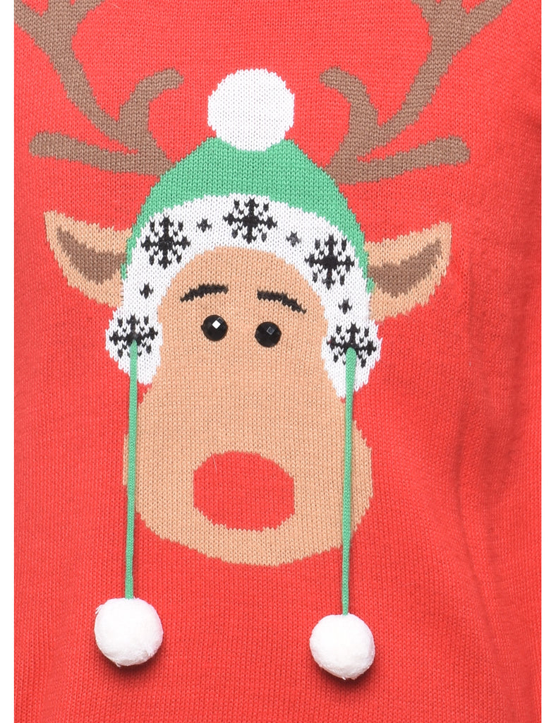 Reindeer Christmas Jumper - M