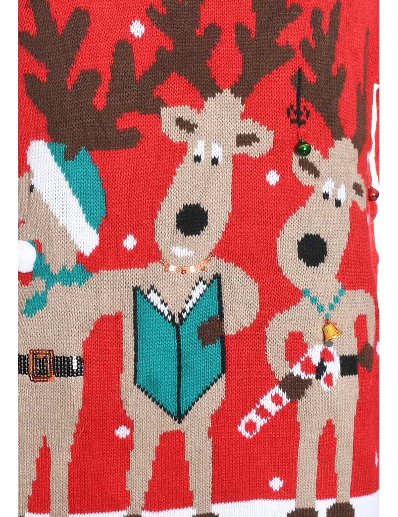 Reindeer Christmas Jumper - L