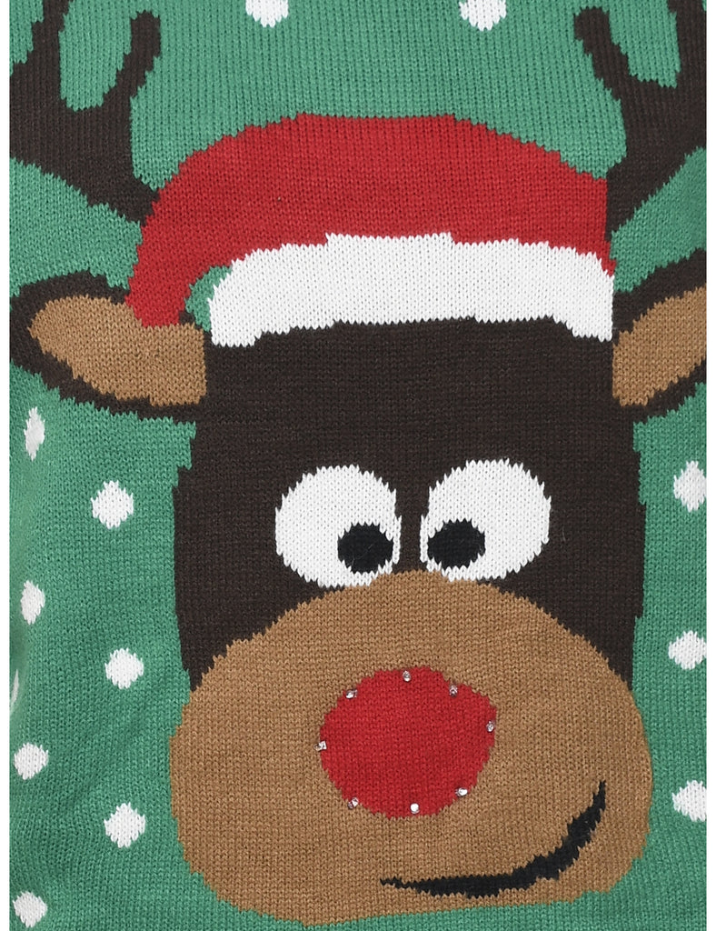 Reindeer Christmas Jumper - M