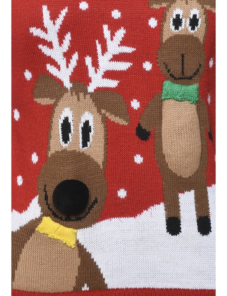Reindeer Christmas Jumper - M