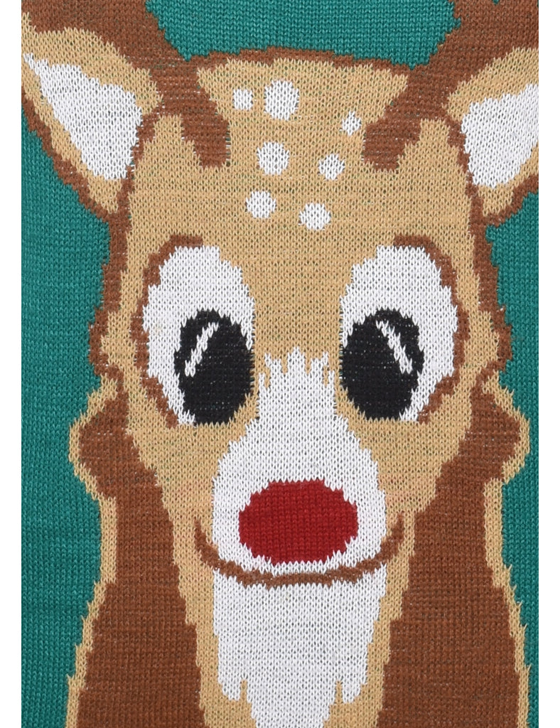 Reindeer Christmas Jumper - M