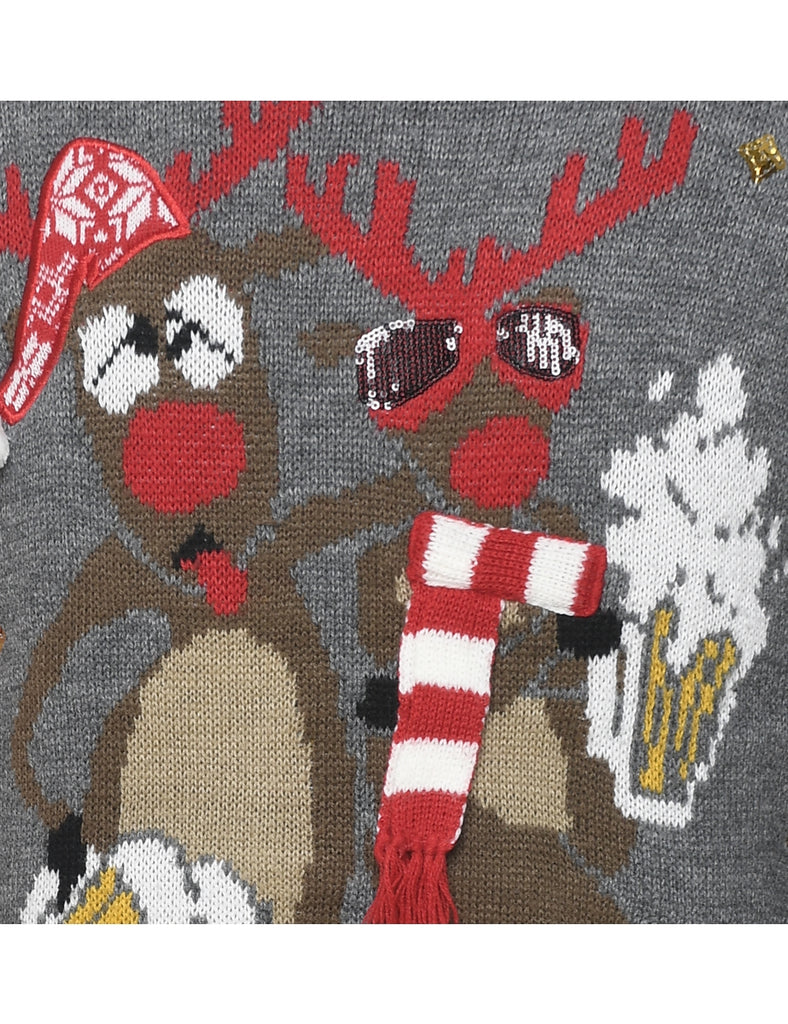 Reindeer Christmas Jumper - L
