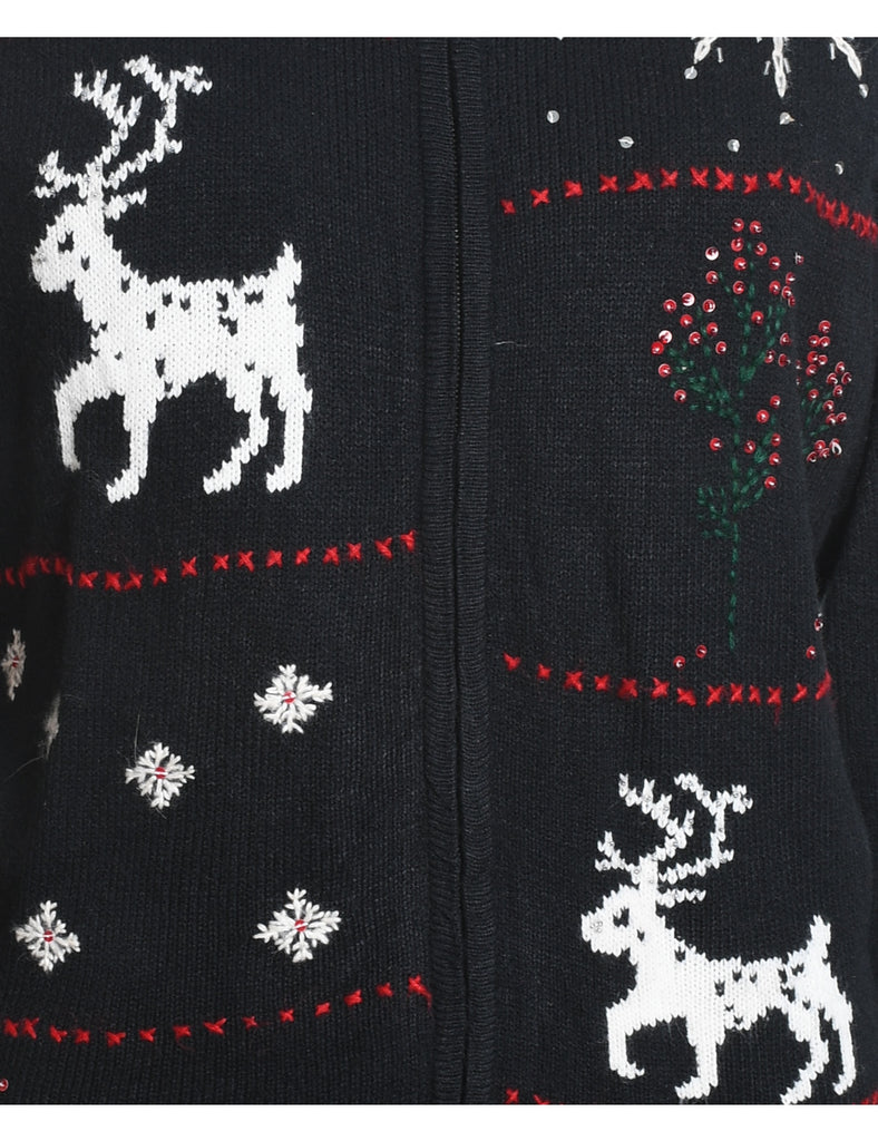 Reindeer Nordic Cardigan - L
