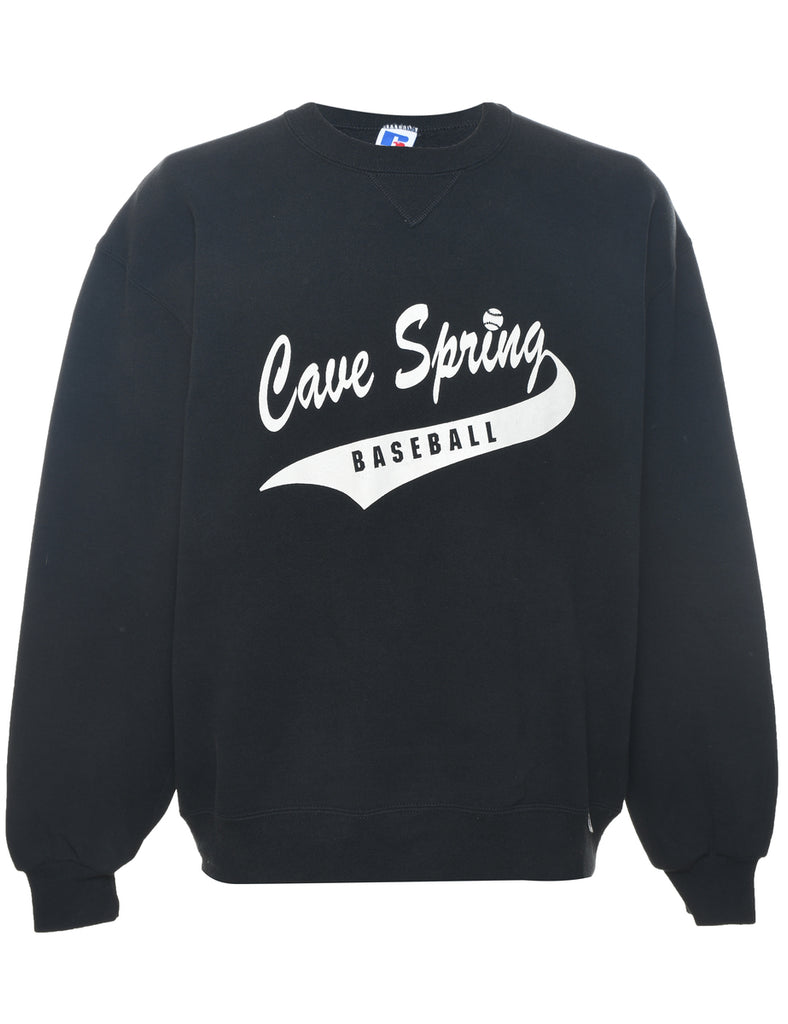 Russell Athletic Cave Spring Black & White Printed Sweatshirt - L