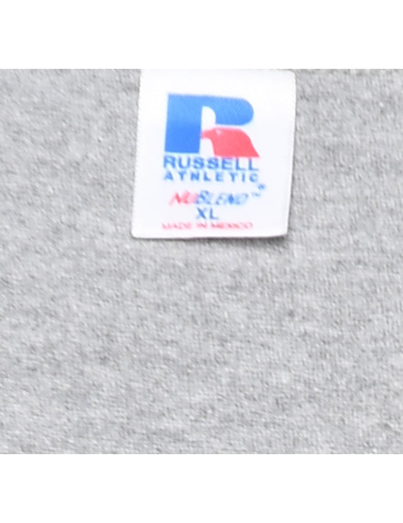 Russell Athletic Grey & Orange If You're Lucky Printed T-shirt - XL