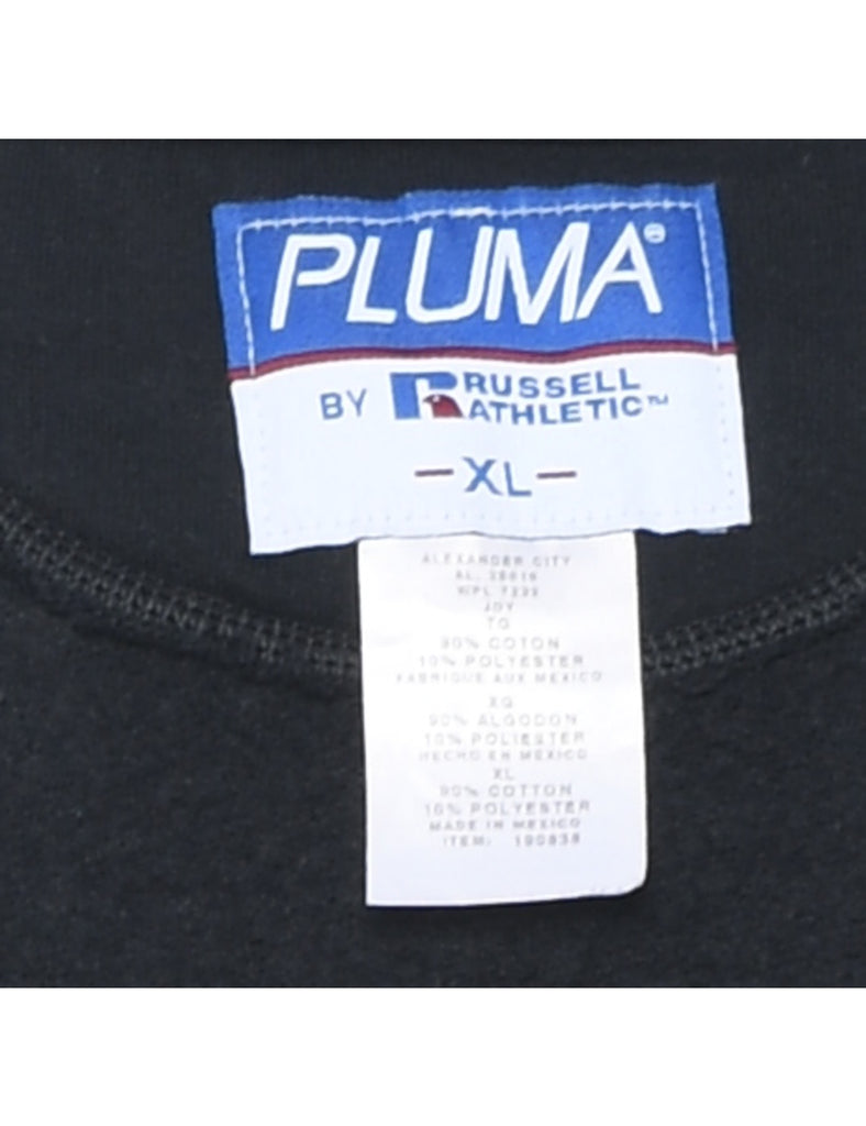 Russell Athletic Plain Black Sweatshirt - XL