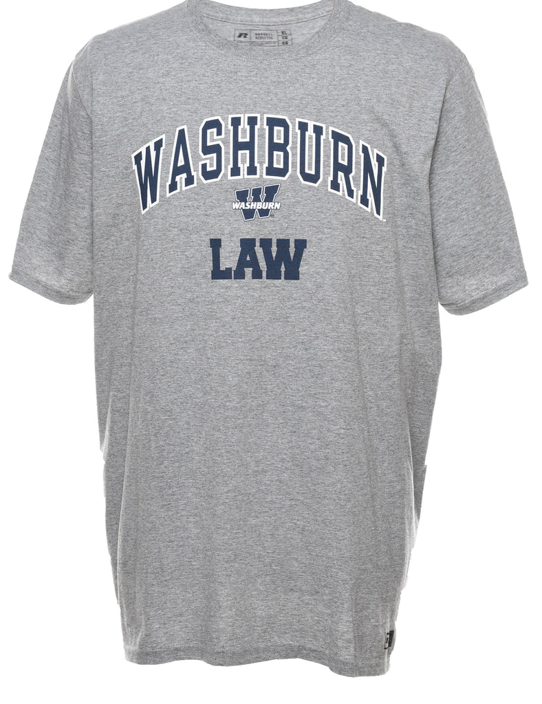 Russell Athletic Washburn Law Grey & Navy Printed T-shirt - XL