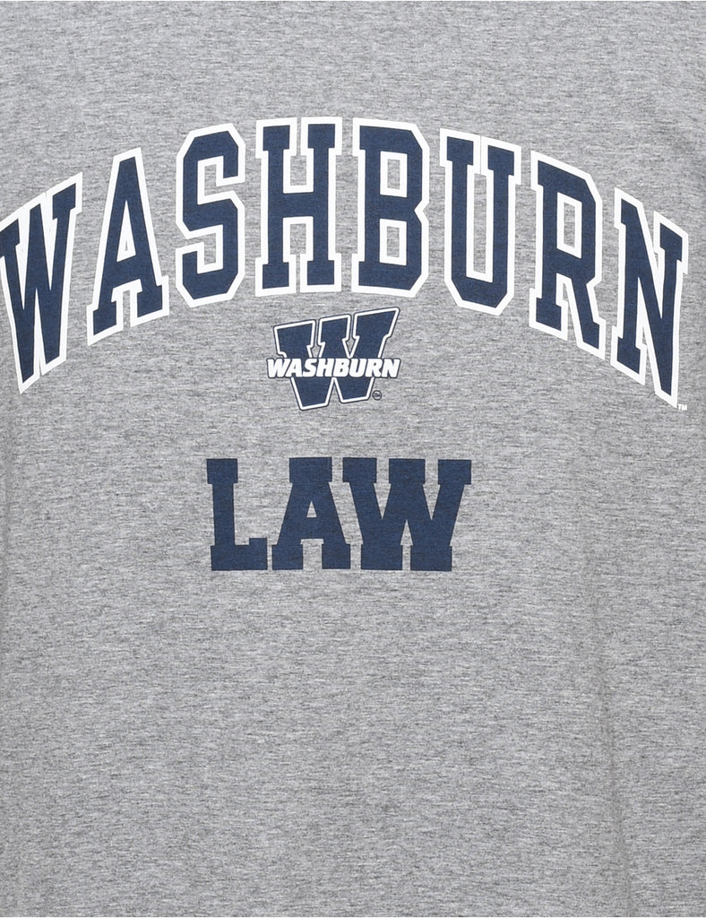 Russell Athletic Washburn Law Grey & Navy Printed T-shirt - XL