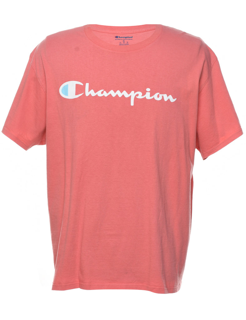 Salmon Pink Champion Printed T-shirt - XL