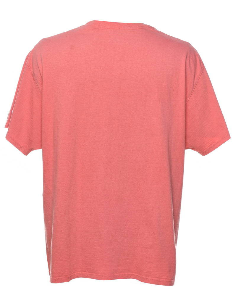 Salmon Pink Champion Printed T-shirt - XL