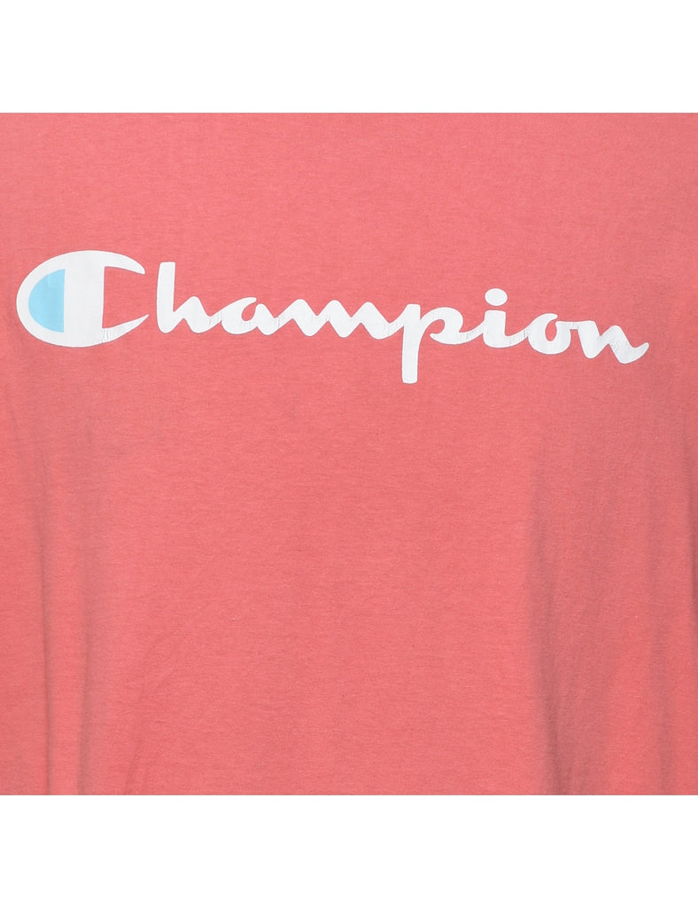 Salmon Pink Champion Printed T-shirt - XL