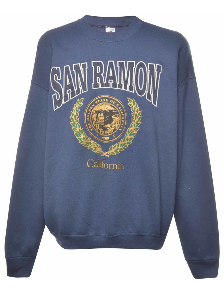 San Ramon Navy Printed Sweatshirt - XL