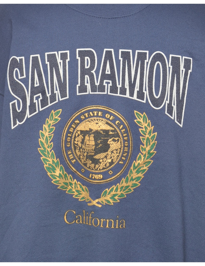 San Ramon Navy Printed Sweatshirt - XL