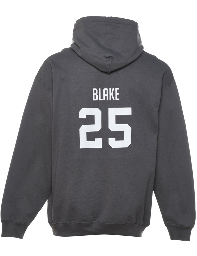 Sandlot Dark Grey & Yellow Printed Hoodie - XL