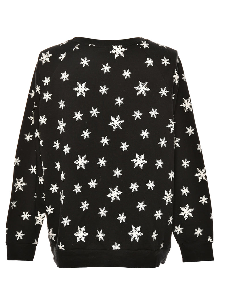 Santa Claus Black Christmas Sweatshirt - L