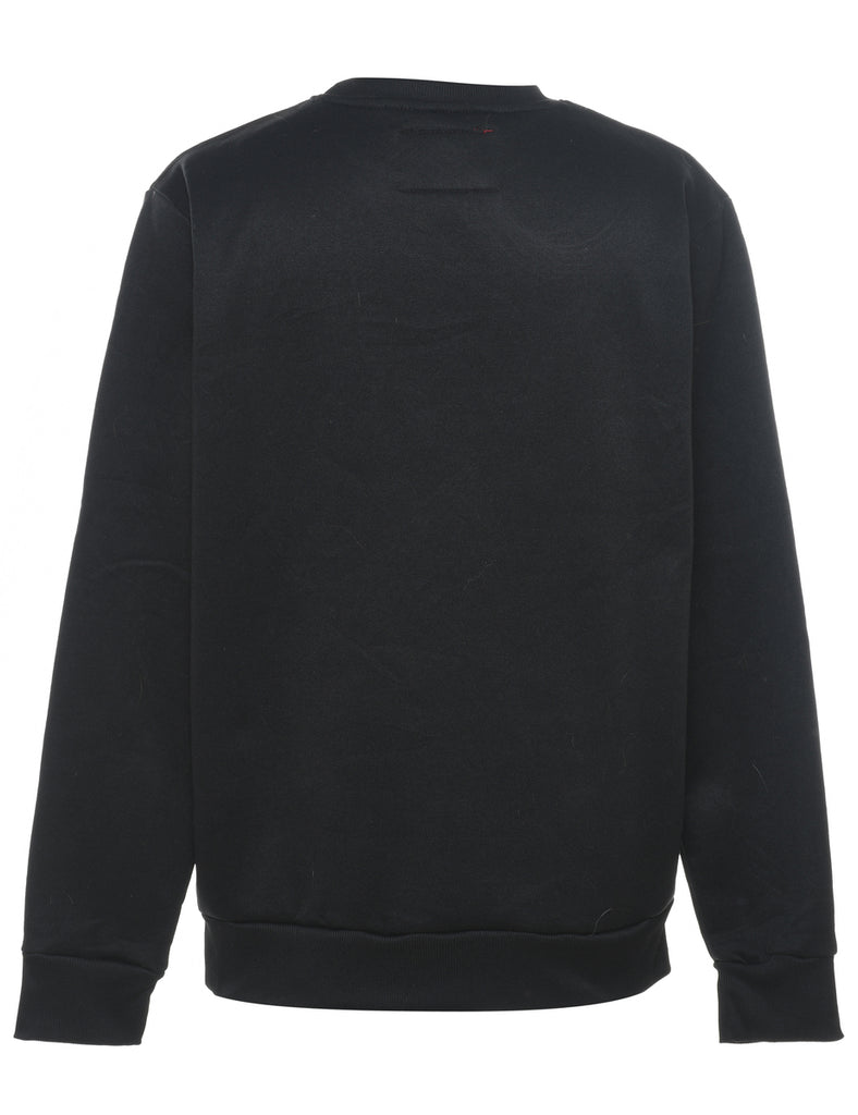 Santa Claus Design Black Christmas Jumper - M