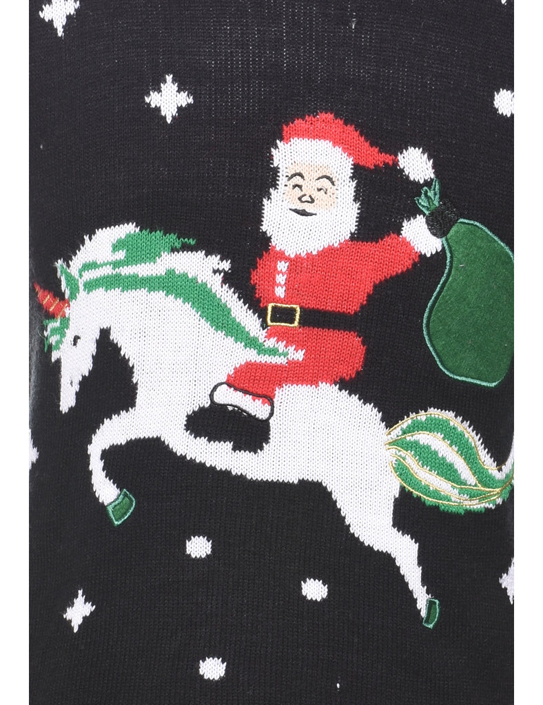 Santa Claus Design Christmas Jumper - M